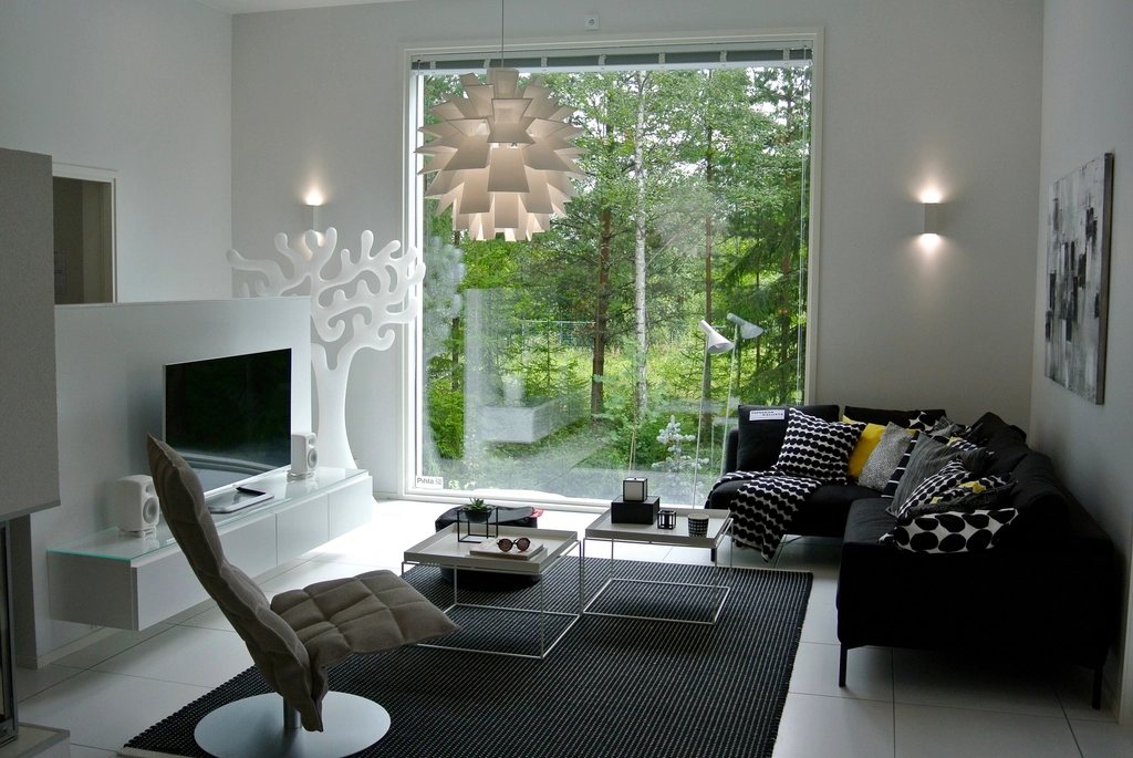 High-end residential renovation with exposed structural framing
